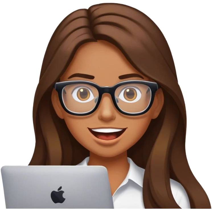 Andi Deeluxe mit langen braunen Haaren, Computerbrille, braun gebrannte Haut, großer Mund emoji