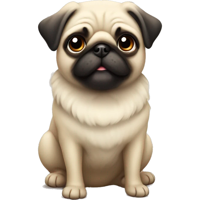 Cute fluffy pug  emoji