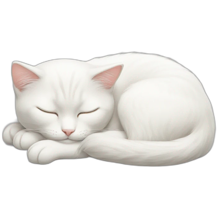 white cat sleeping emoji