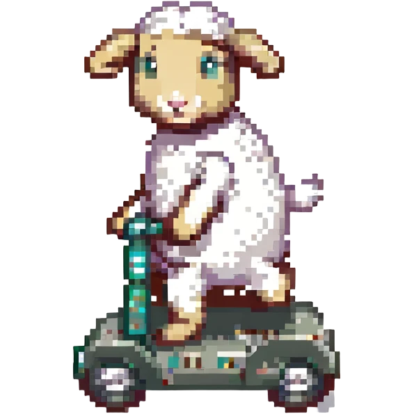 sheep riding a scooter emoji