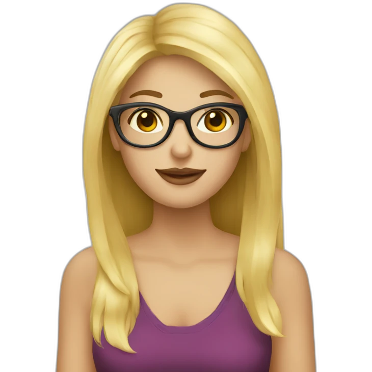 Fille blonde a lunette emoji