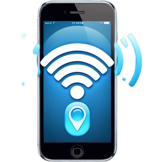 cell phone emitting wifi signal emoji