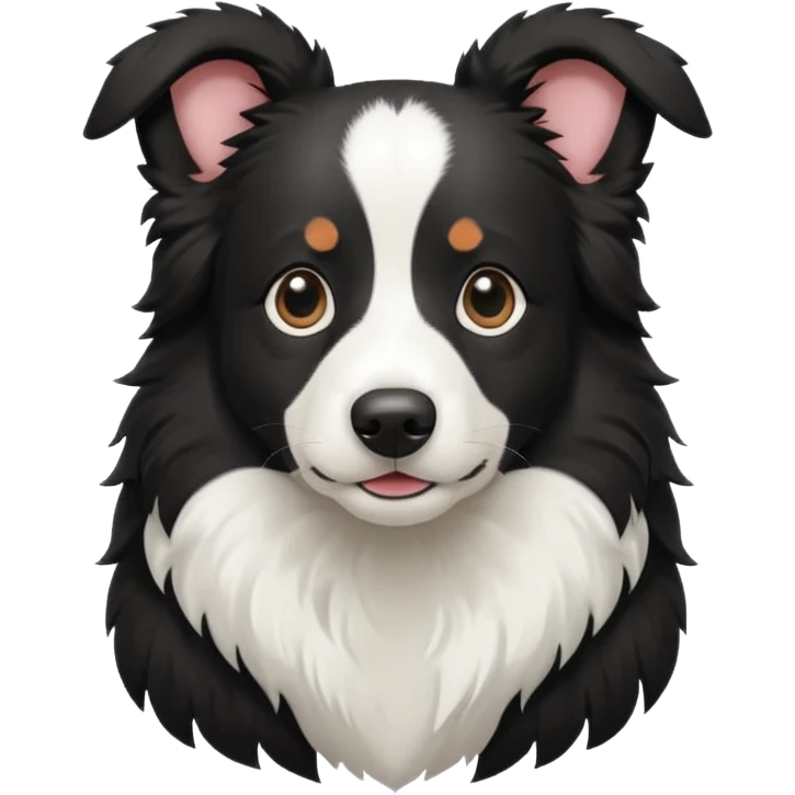 All Black border collie floppy ears  emoji