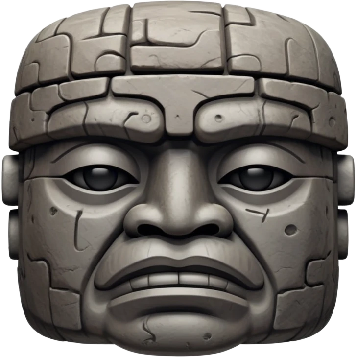 Olmec stone head, ancient Mesoamerican civilization emoji