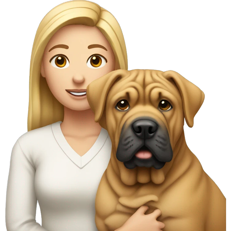 Person with a shar pei dog emoji
