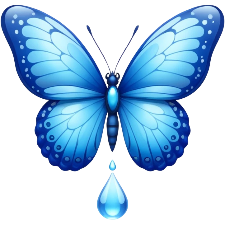 Watery water hydro butterfly  emoji