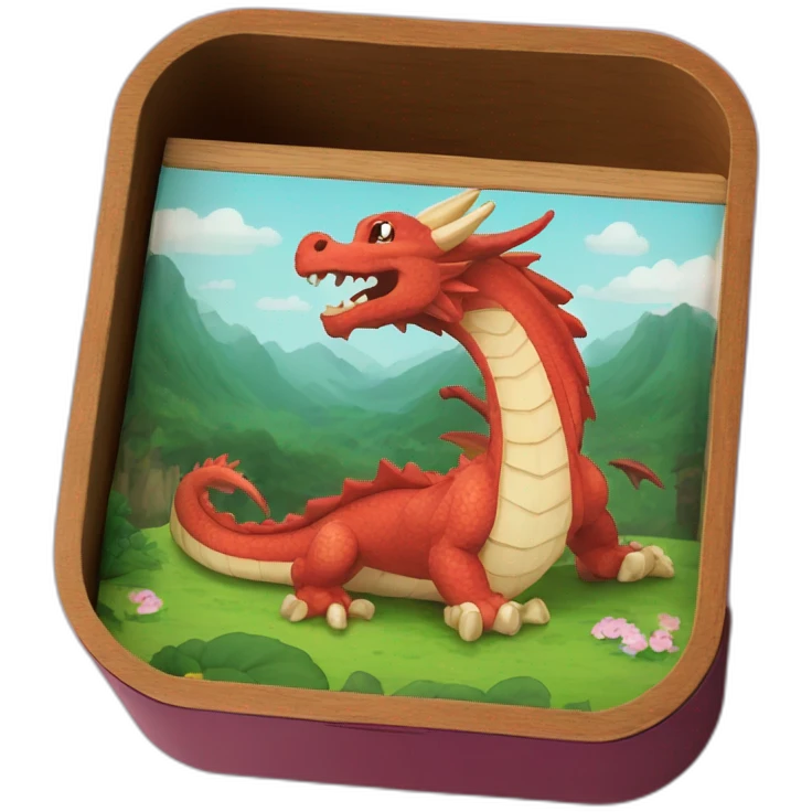 dragon wood bento box emoji