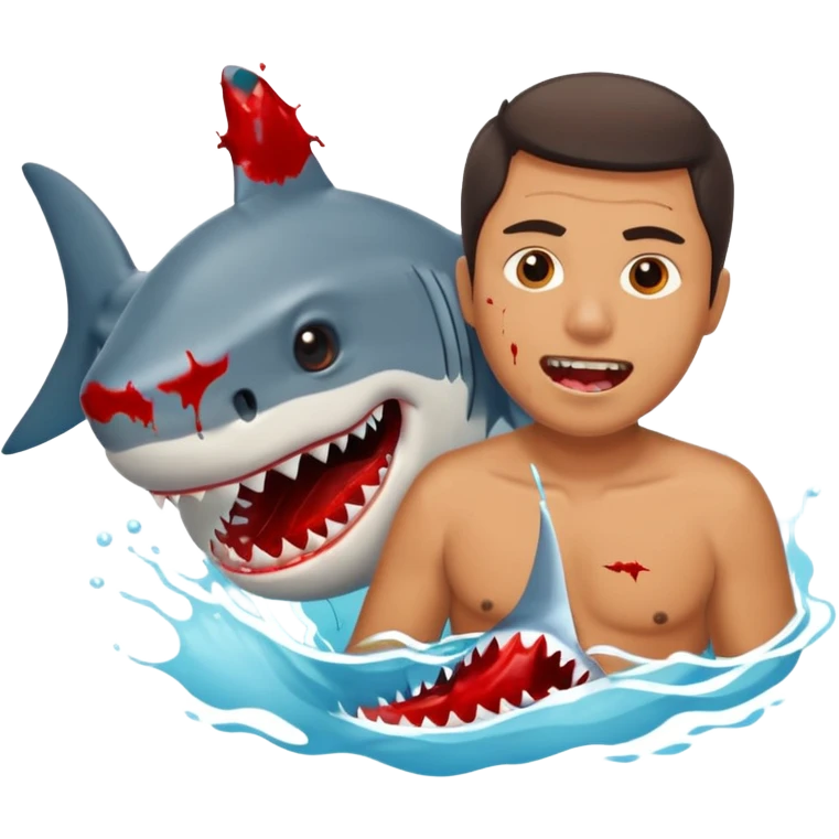 guy getting eaten by shark emoji