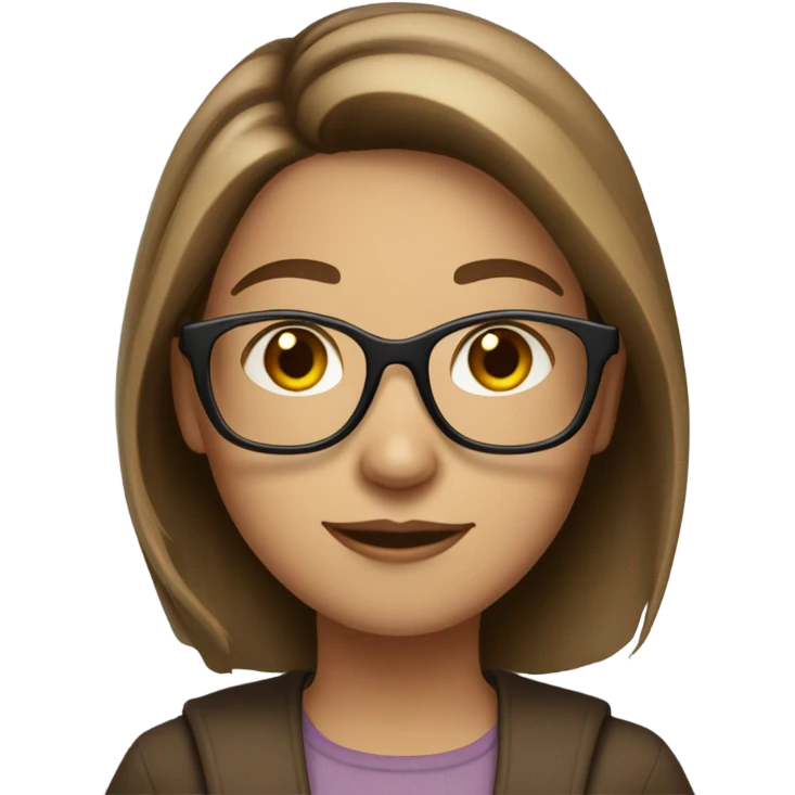 Light brunette hair girl with highlights and brown glasses carrying books  emoji