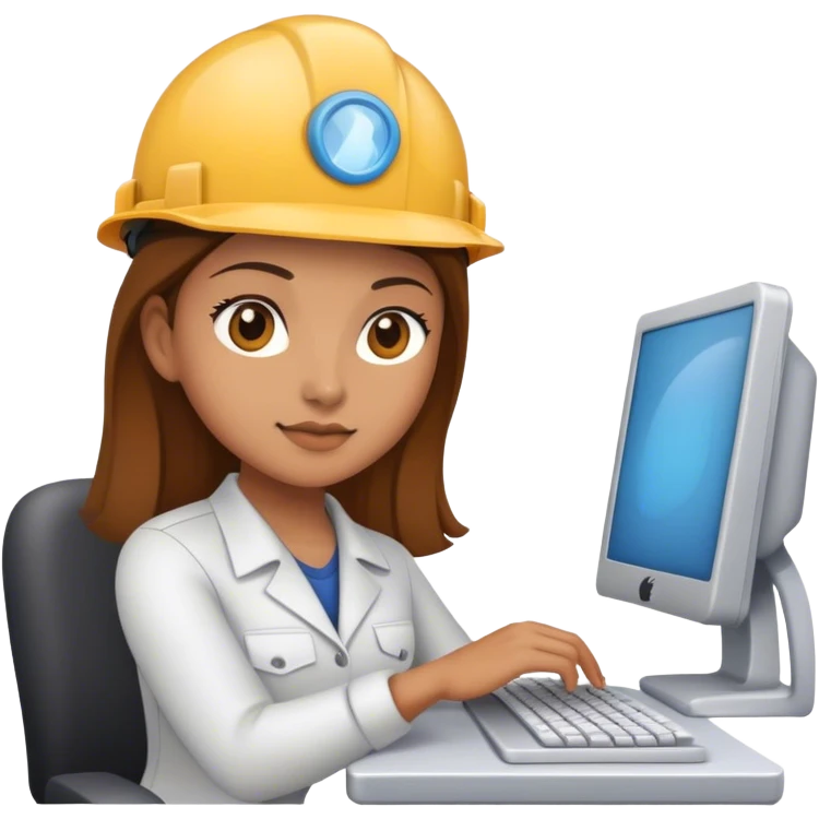 Ingeniera usando computadora  emoji