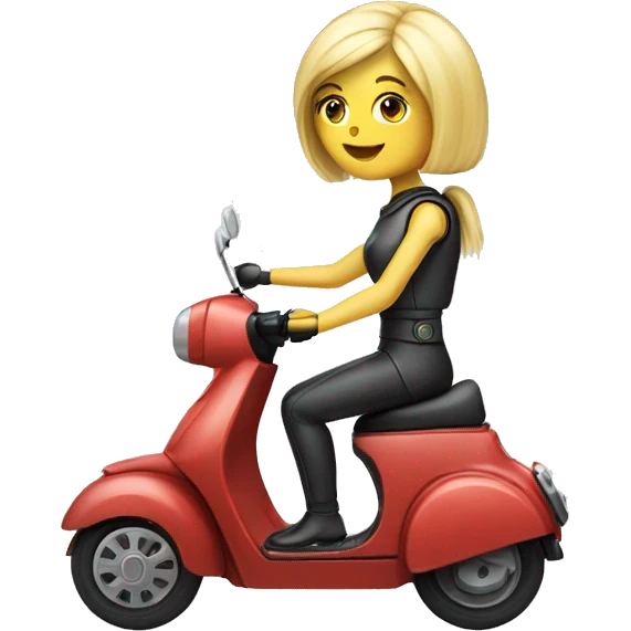 Female robot with blond hair on a manual scooter emoji