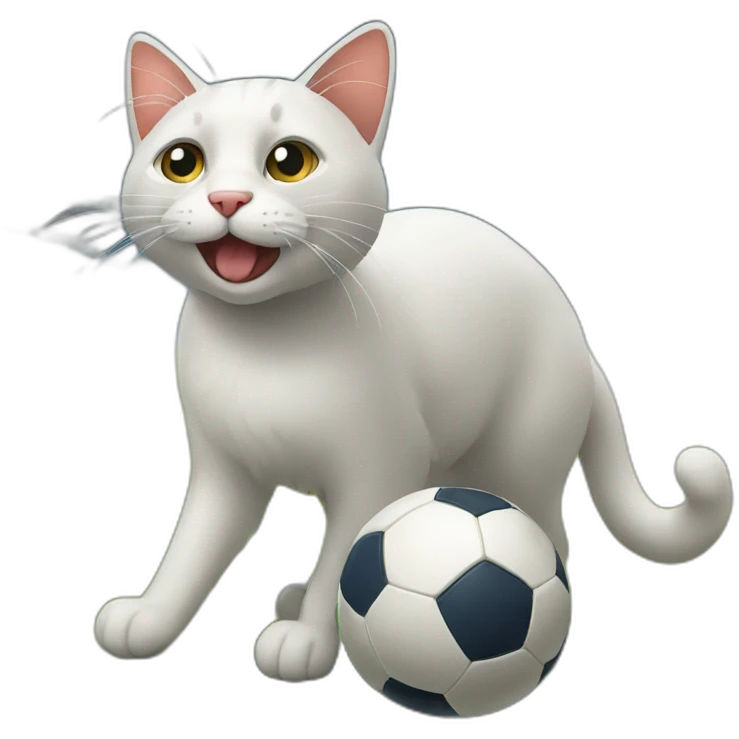 un chat qui joue au foot emoji