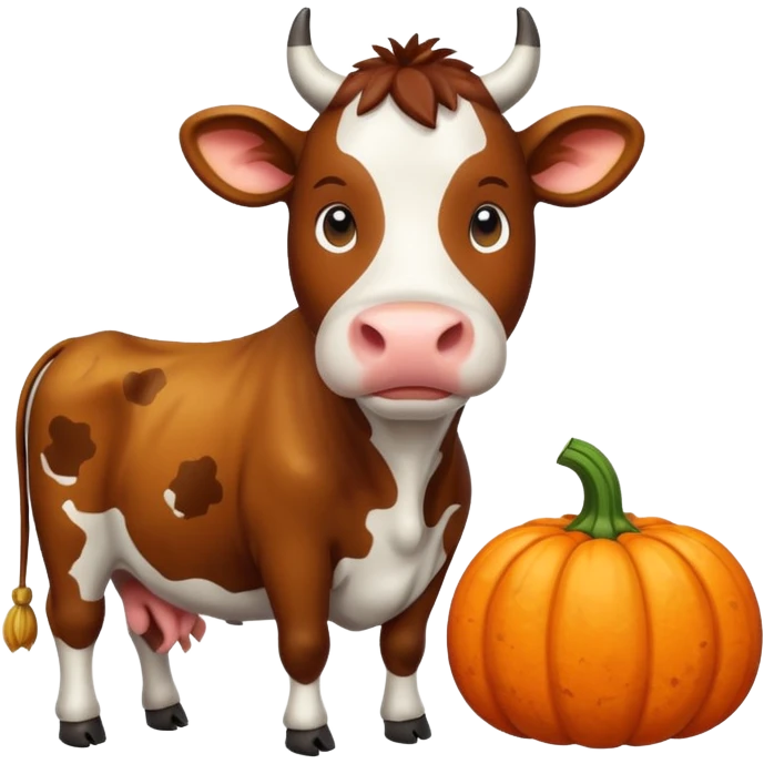Cow with pumpkin  emoji