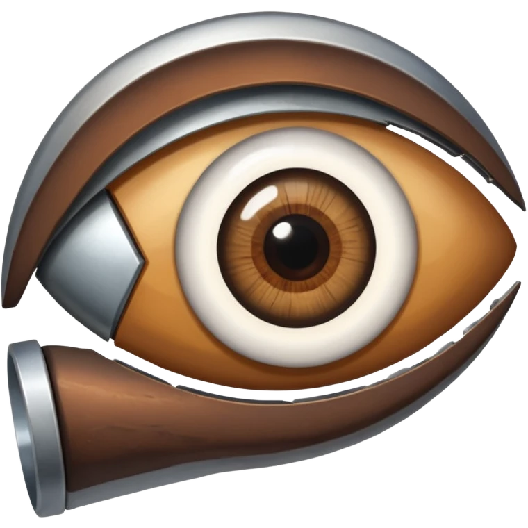eye looking at a bent shape emoji