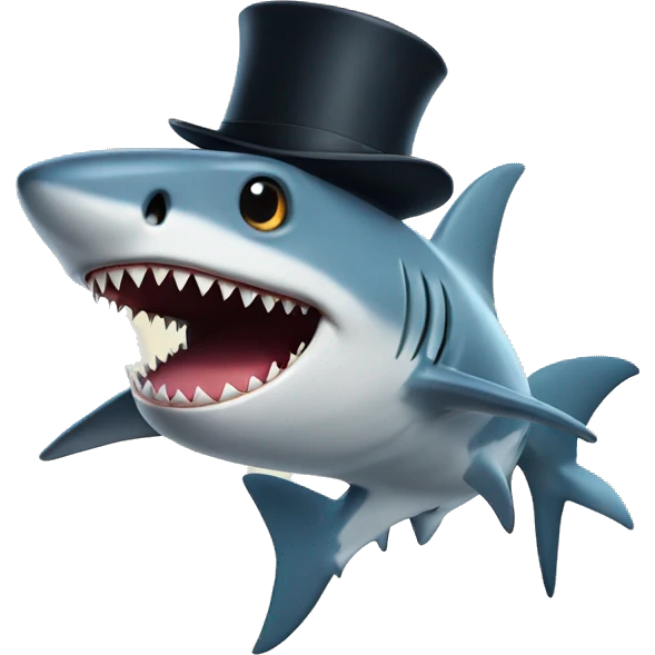 shark with tophat emoji