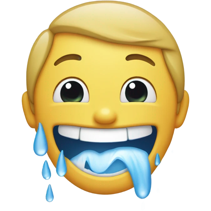 Waterfall tears with laughing face emoji