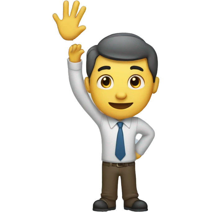 man waving emoji