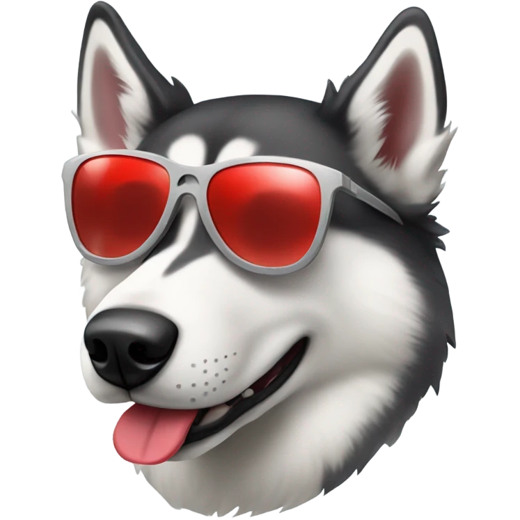 Husky dog with red sunglasses  emoji