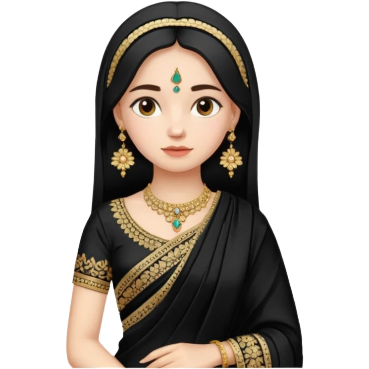 Russian girl in Indian blacksaree show full image from head to leg emoji