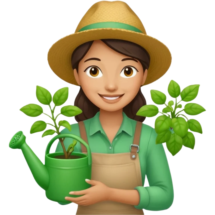 woman gardener with watering pot emoji