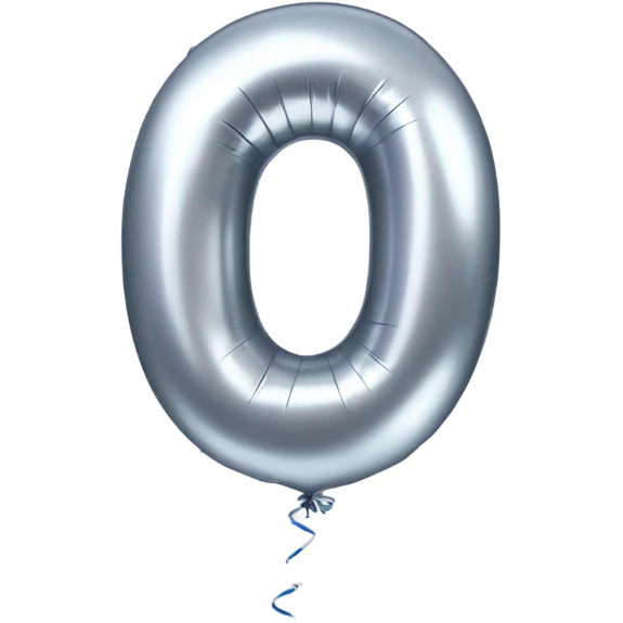 Silver balloon in shape of number 0 closed emoji