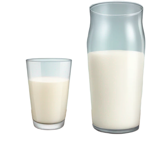 Table with milk emoji
