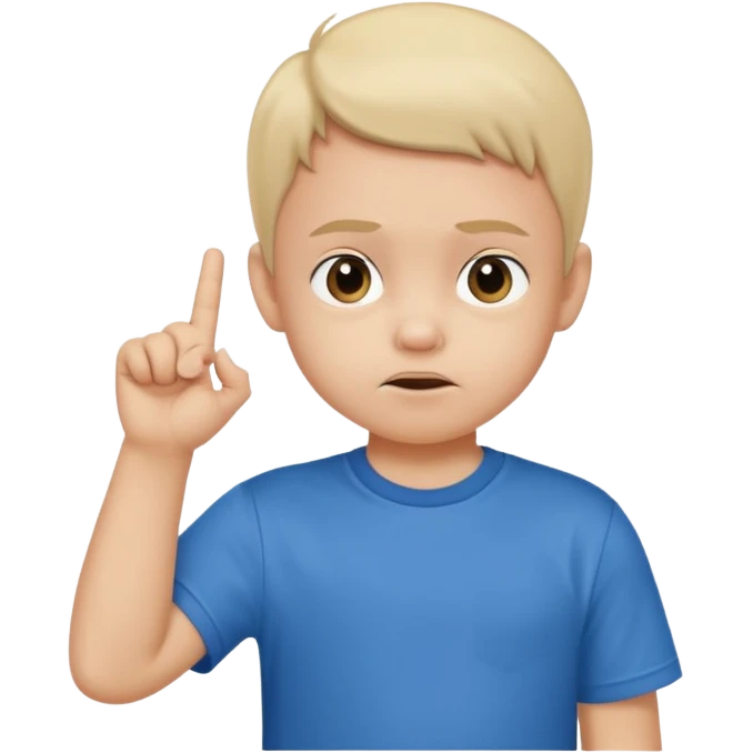 Small kid doing the middle finger emoji