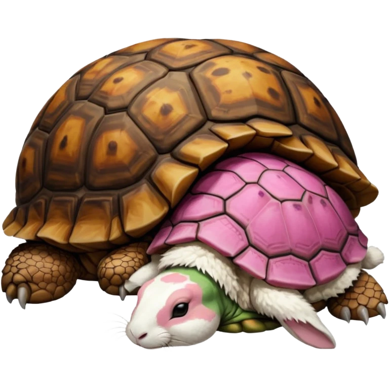Tortu qui dort et lapin qui mange emoji