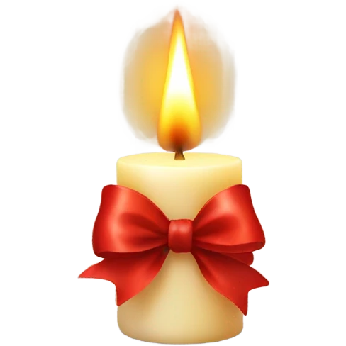 Nice candle with a red bow emoji