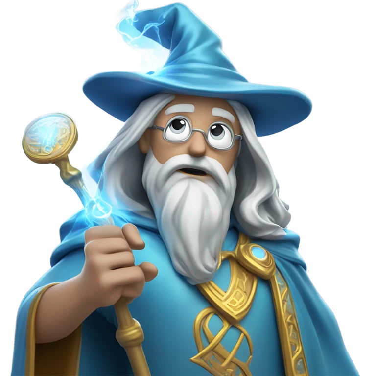 blueish platinum coin with a wizard on it emoji