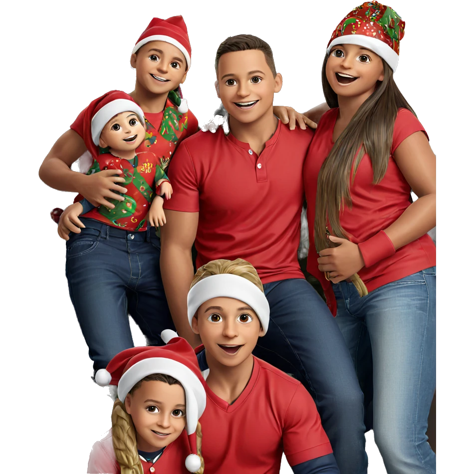 festive boys by the tree emoji