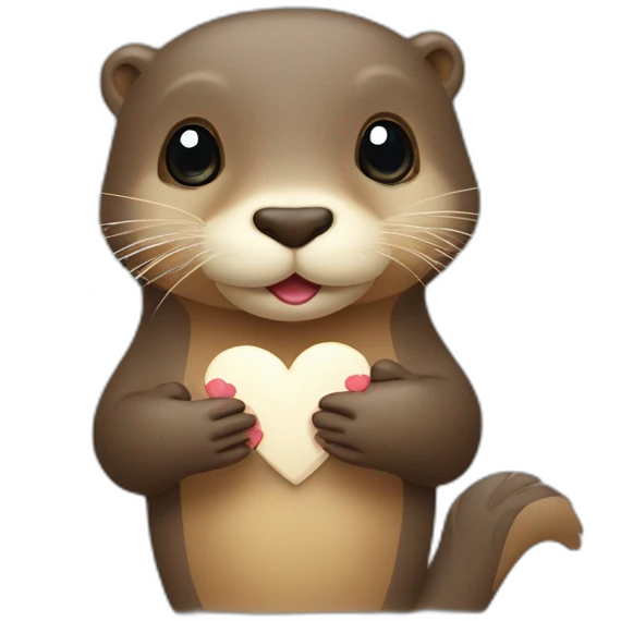 Loutre avec un coeur dans la main emoji