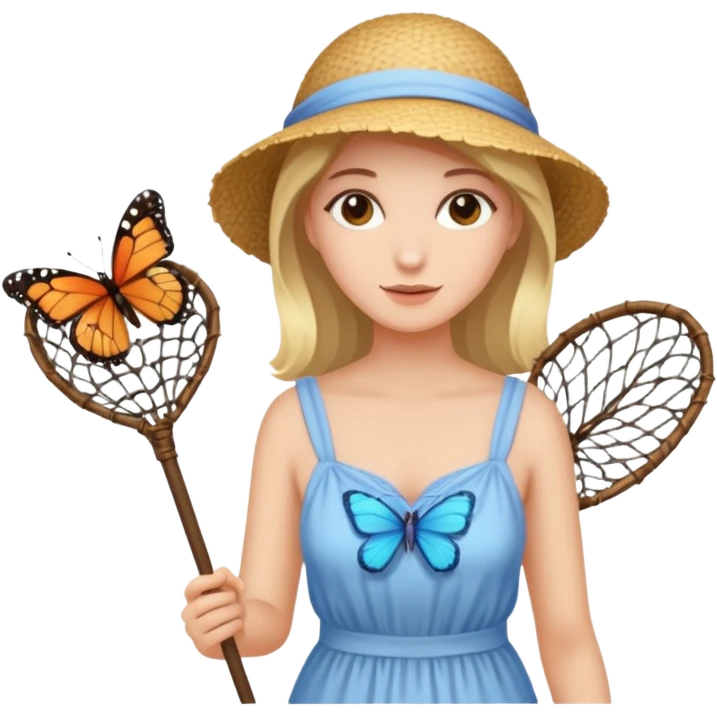 woman holding butterfly net emoji