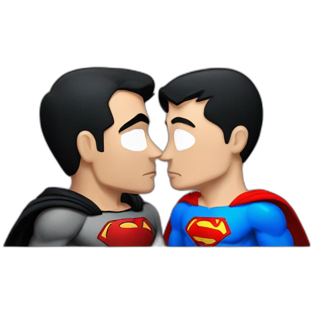 Superman kissing Batman emoji