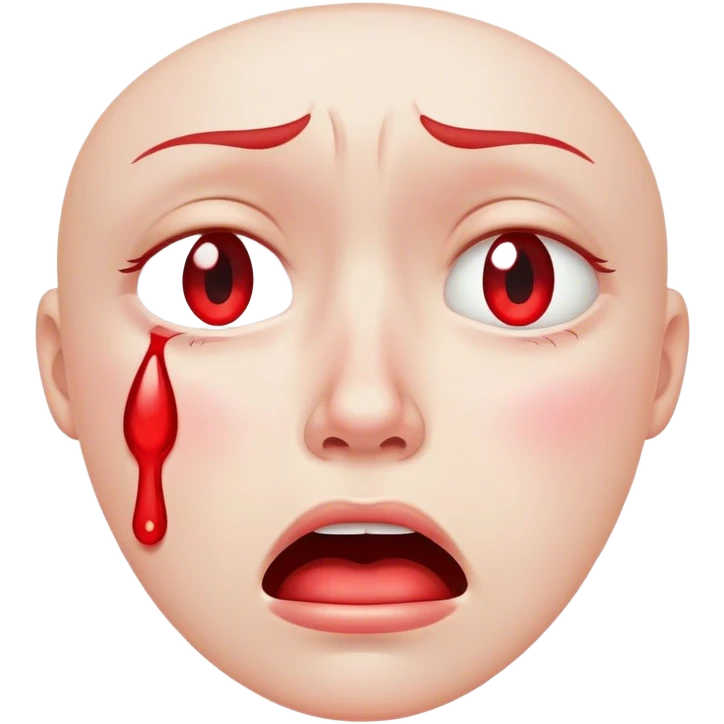 Face crying a red tear emoji