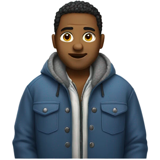 Man wearing really big jacket emoji