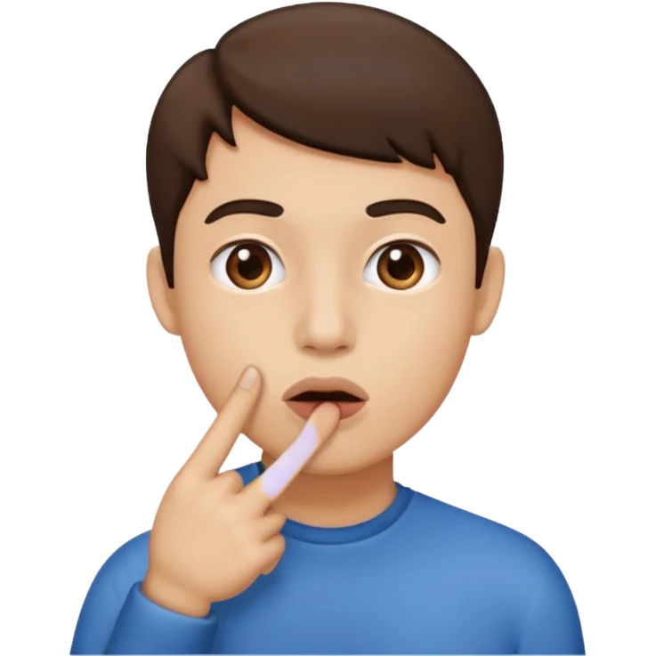 Cara con un dedo en la boca emoji