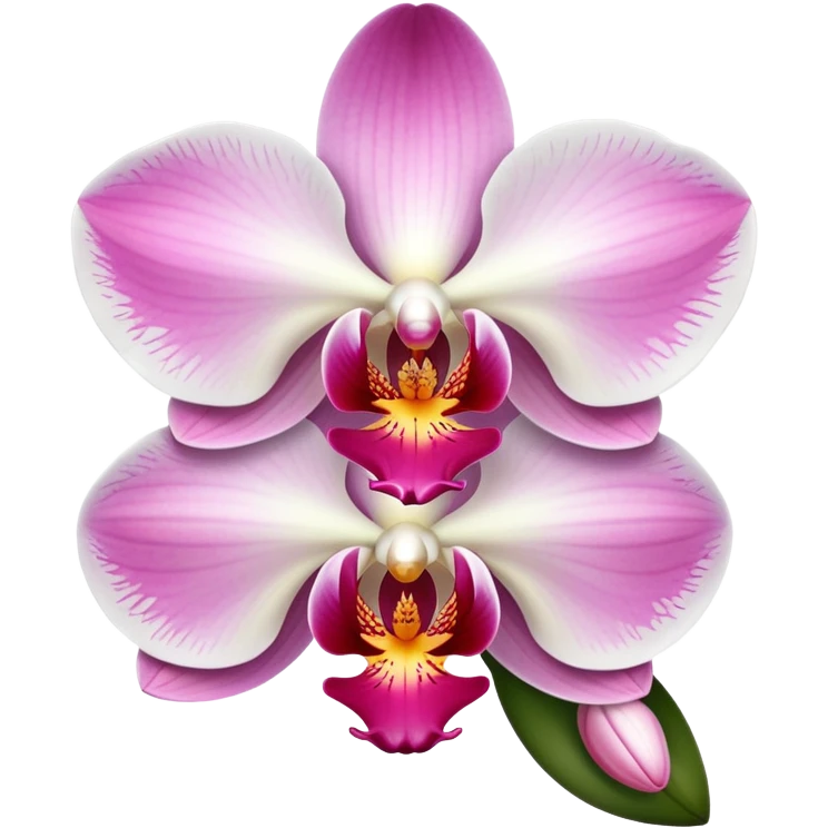 orchid with white and pink emoji
