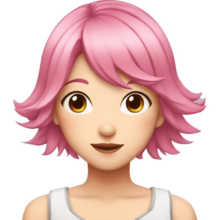 Anime girl with pink hair  emoji