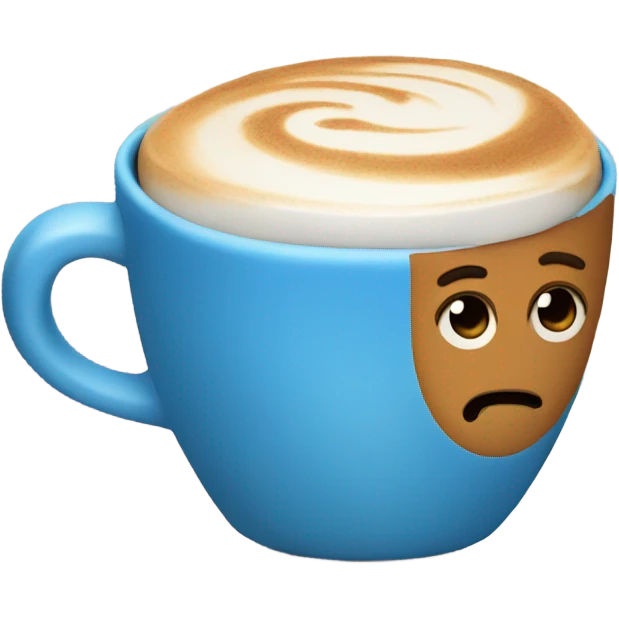 latte in blue cup emoji