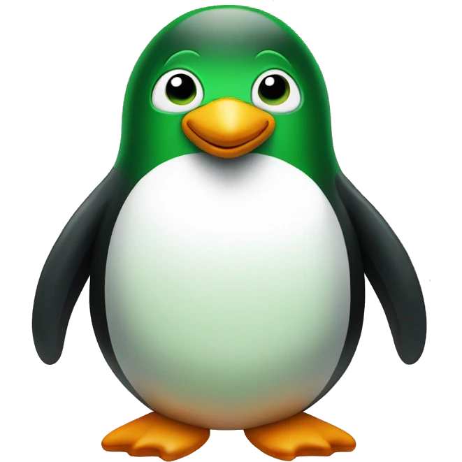 green friendly pinguin emoji