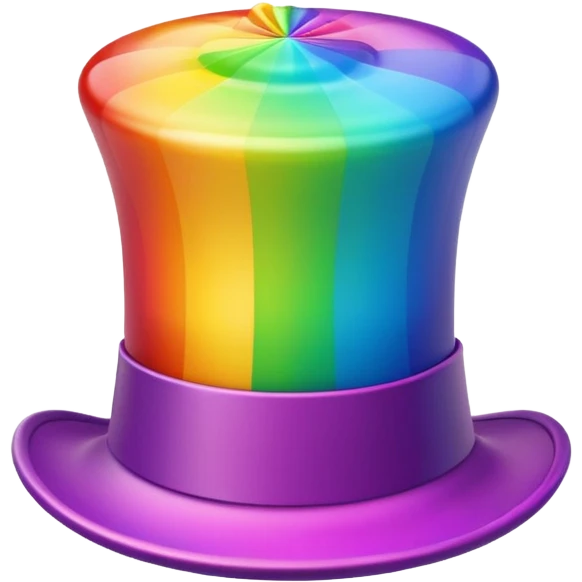 rainbow spinning top hat emoji