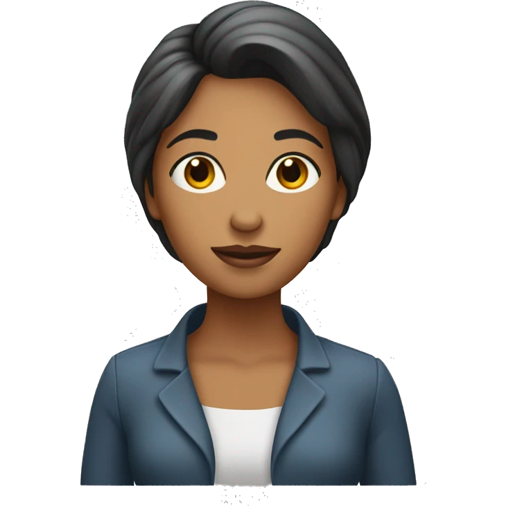 mujer con pelo largo con la mano en la cara  emoji