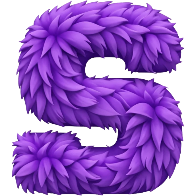 The fluffy letter S is purple in color emoji