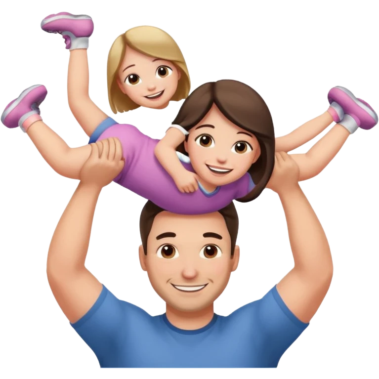 a dad lifting his daughter   emoji