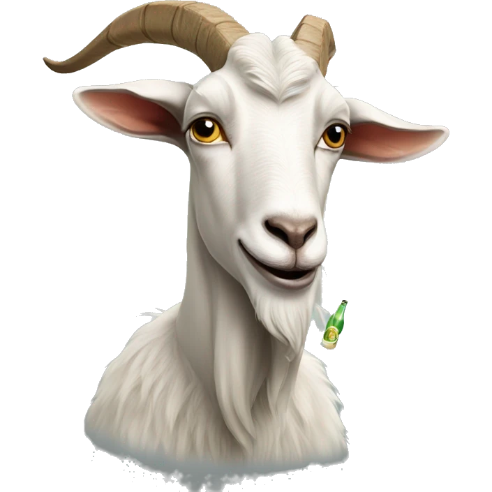 Goat drinking beer emoji