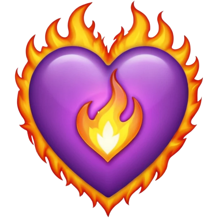 Fire purple heart emoji