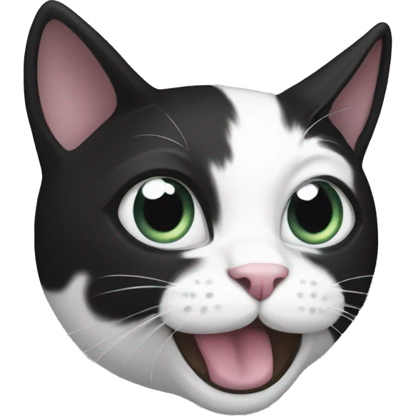 black and white cat hunting emoji