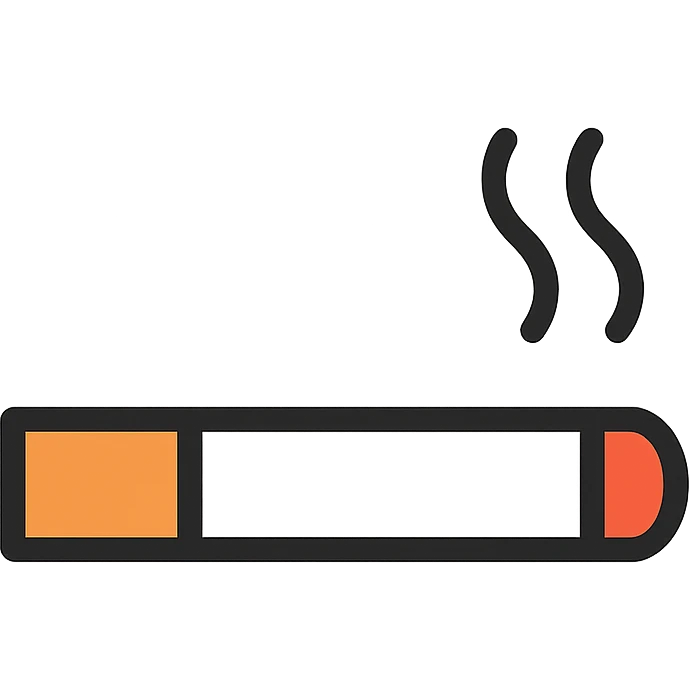 modern style minimalistic cigarette, white and brown, subtle smoke, clean lines emoji