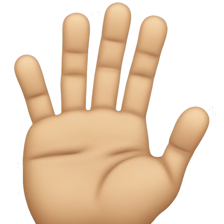 have a hand making a w with all five fingers putting it down emoji